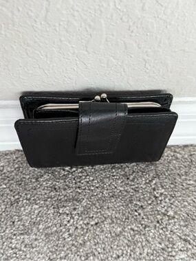 Classic Black Leather Snap Wallet